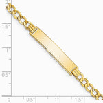 14K Yellow Gold Semi-solid Curb Link 6.75in Id Bracelet - Product Photo
