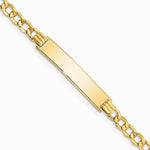14K Yellow Gold Semi-solid Curb Link 6.75in Id Bracelet - Product Photo