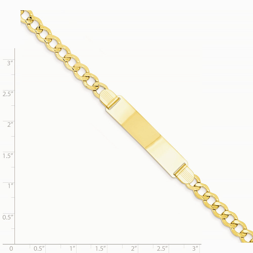 14K Yellow Gold Semi-Solid Curb Link 5.9mm ID Bracelet - Product Photo