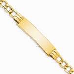 14K Yellow Gold Semi-Solid Curb Link 5.9mm ID Bracelet - Product Photo