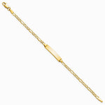 14K Yellow Gold Semi-Solid Polished Figaro ID Bracelet - Product Photo
