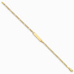 14K Yellow Gold Semi-Solid Polished Figaro ID Bracelet - Product Photo