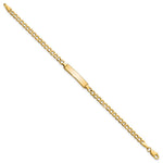 14K Yellow Gold Semi-solid Cuban Link ID Bracelet - Product Photo