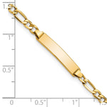 14K Yellow Gold Semi-Solid Figaro Link ID Bracelet - Product Photo