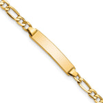 14K Yellow Gold Semi-Solid Figaro Link ID Bracelet - Product Photo