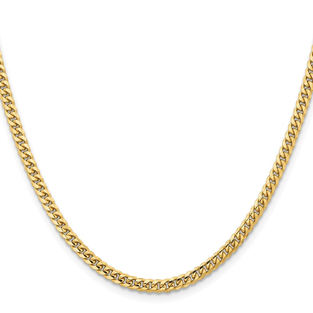 14k 3.5mm Solid Miami Cuban Chain - Product Photo