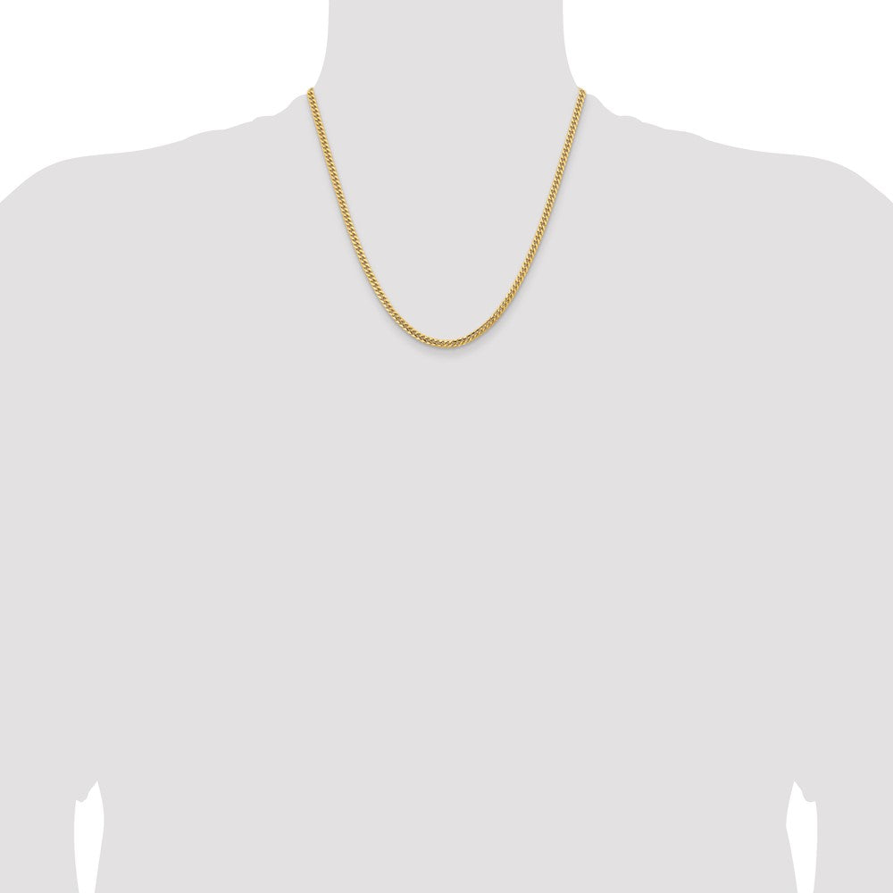 14k 3.5mm Solid Miami Cuban Chain - Product Photo