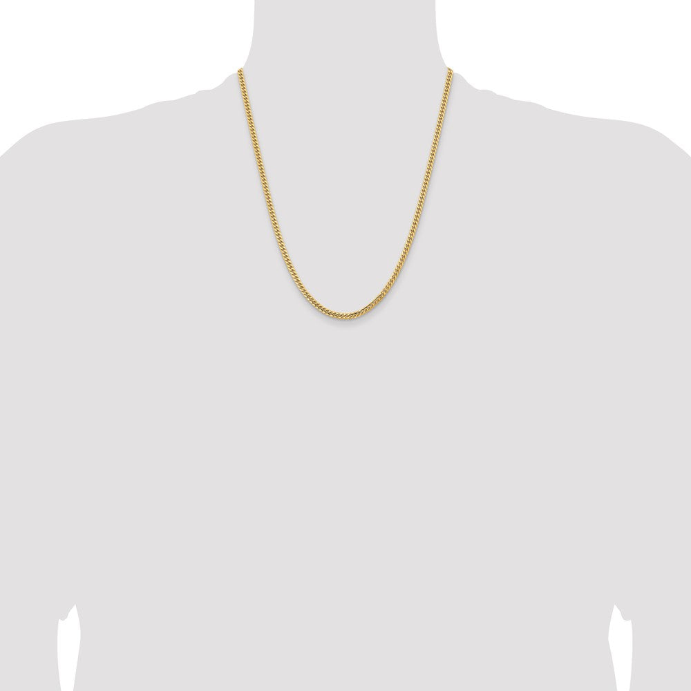 14k 3.5mm Solid Miami Cuban Chain - Product Photo