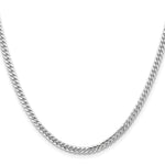 14k White Gold 3.5mm Solid Miami Cuban Chain - Product Photo