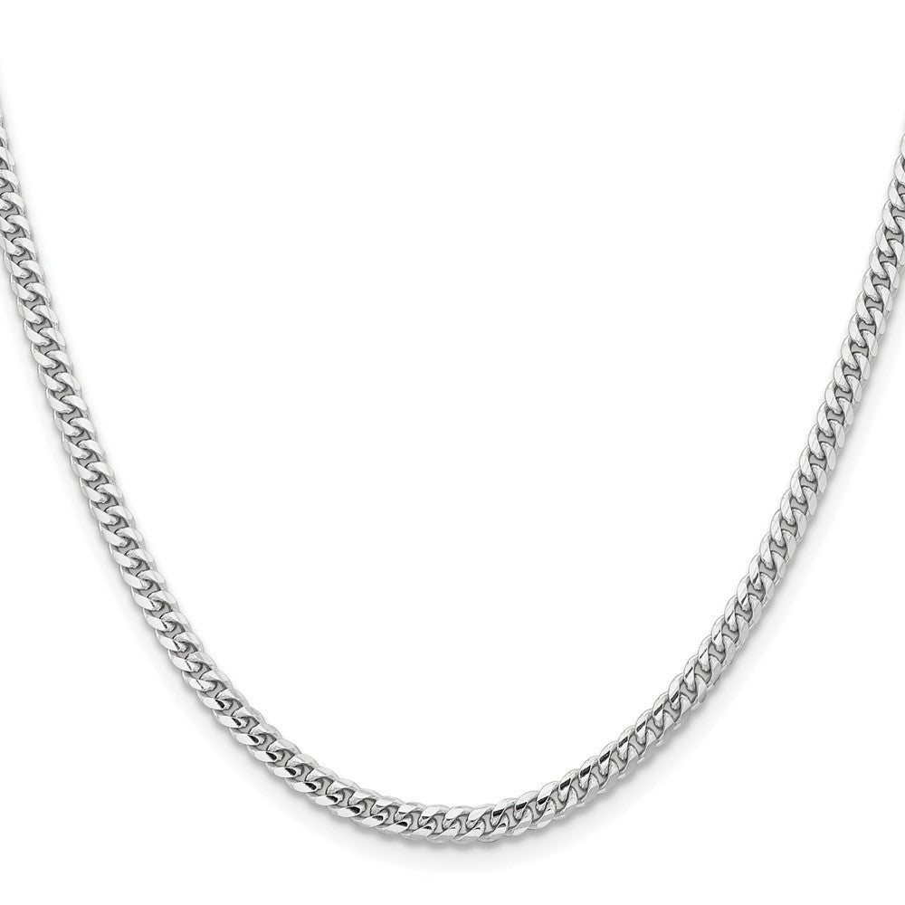 14k White Gold 3.5mm Solid Miami Cuban Chain - Product Photo
