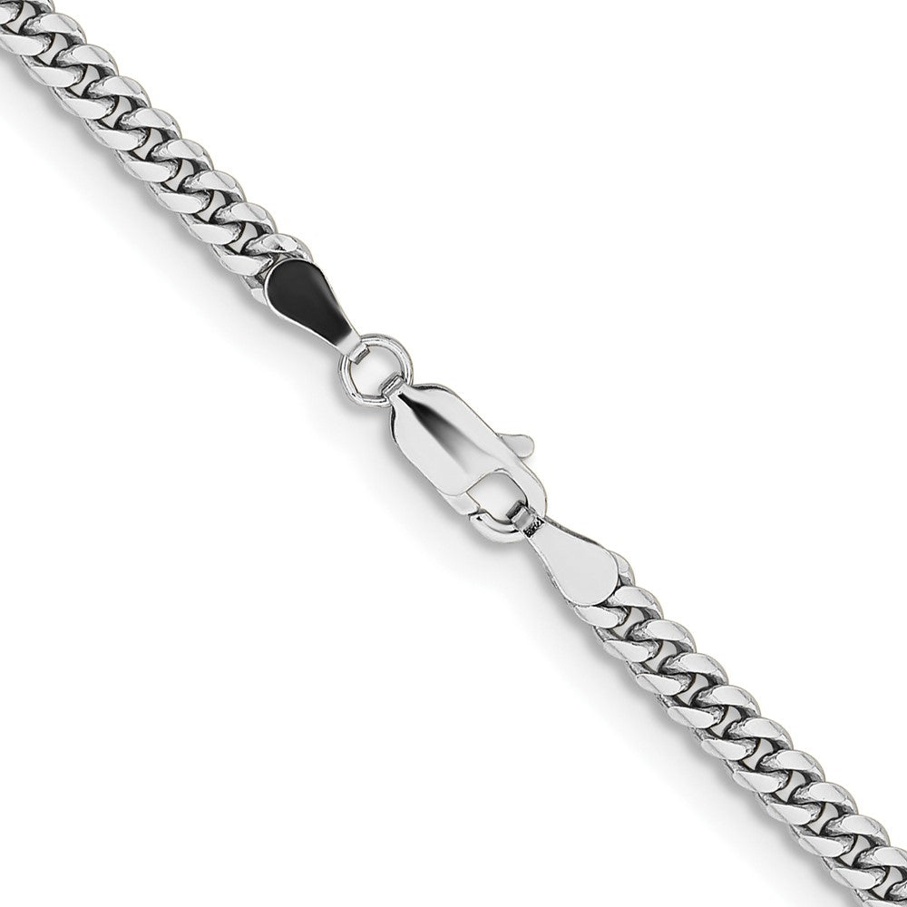 14k White Gold 3.5mm Solid Miami Cuban Chain - Product Photo