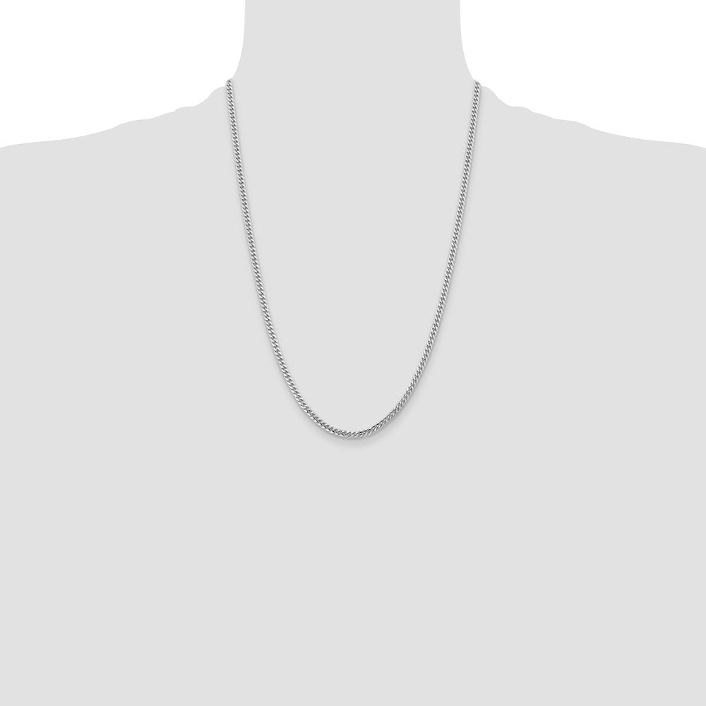 14k White Gold 3.5mm Solid Miami Cuban Chain - Product Photo