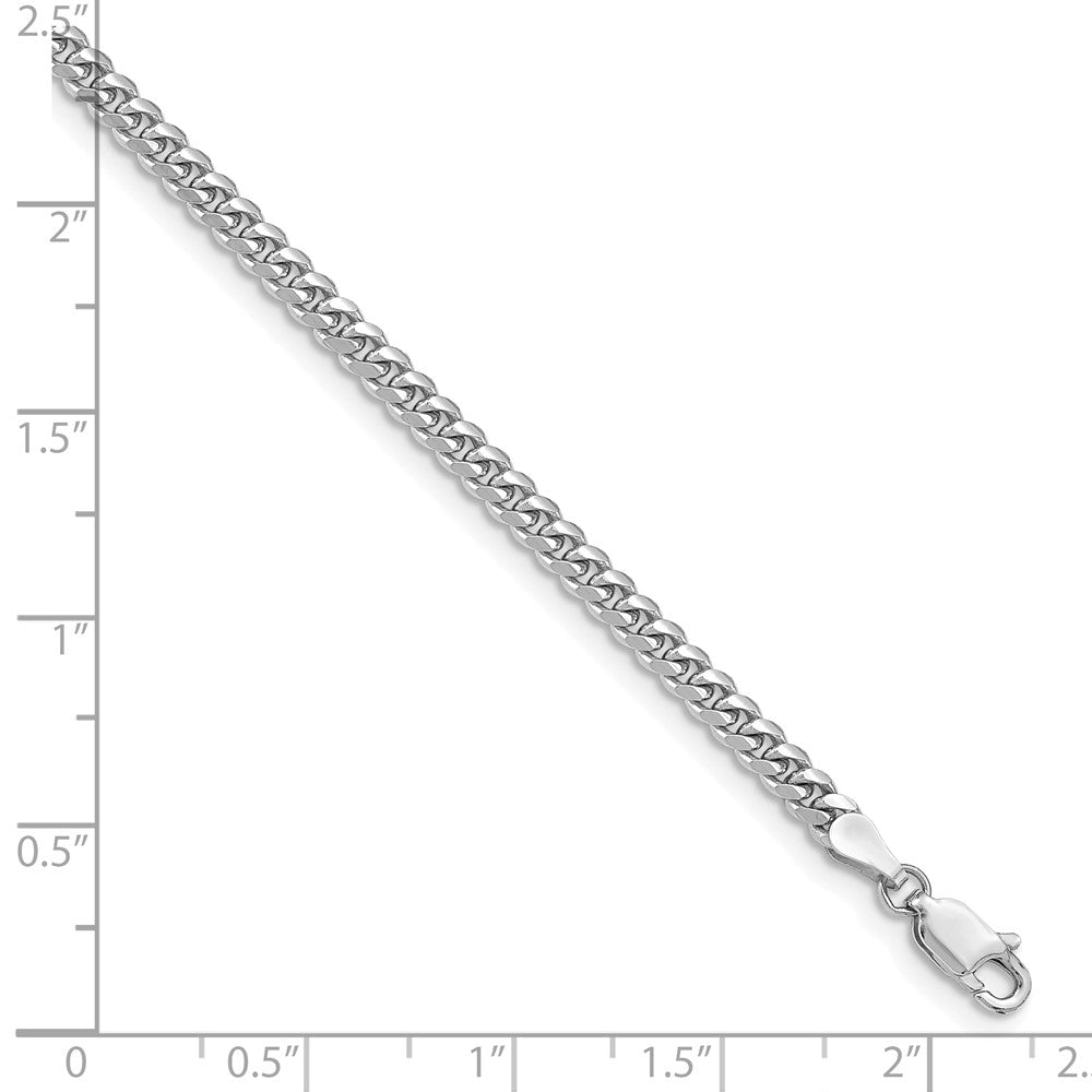 14k White Gold 3.5mm Solid Miami Cuban Chain - Product Photo