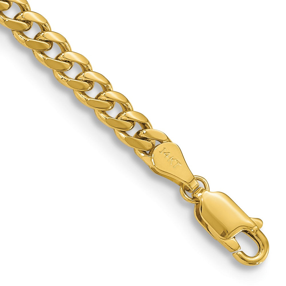 14K Yellow Gold 4.25mm Solid Miami Cuban Chain Bracelet 7"-9"