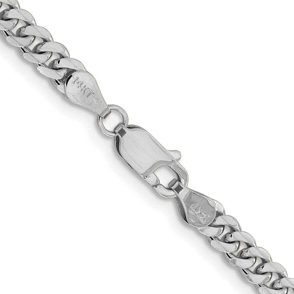 14k White Gold 4.25mm Solid Miami Cuban Chain - Product Photo