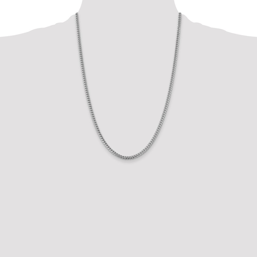 14k White Gold 4.25mm Solid Miami Cuban Chain - Product Photo