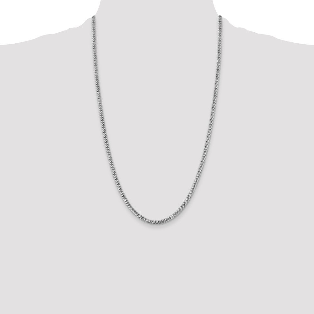 14k White Gold 4.25mm Solid Miami Cuban Chain - Product Photo