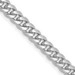 14k White Gold 4.25mm Solid Miami Cuban Chain - Product Photo