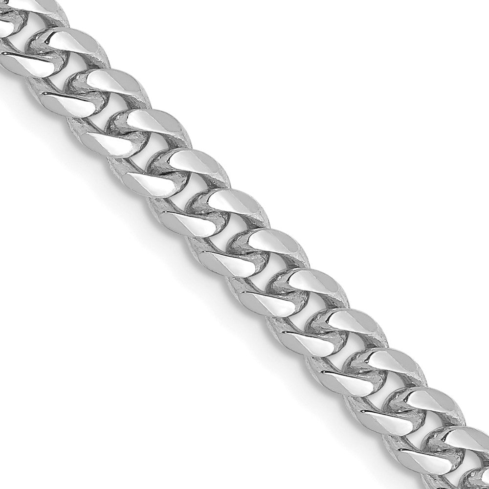 14K White Gold 4.25mm Solid Miami Cuban Chain Necklace 18"-26"