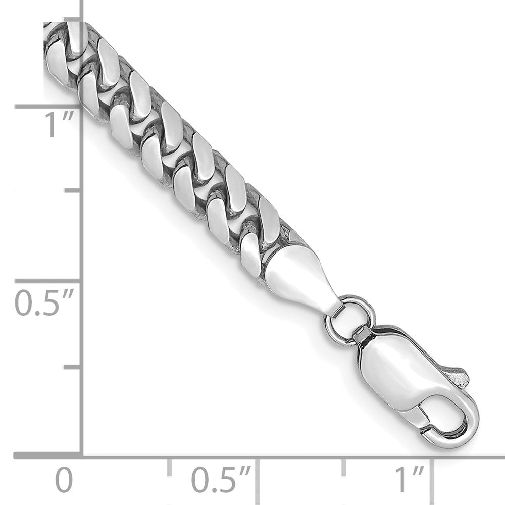 14k White Gold 4.3mm Solid Miami Cuban Chain - Product Photo