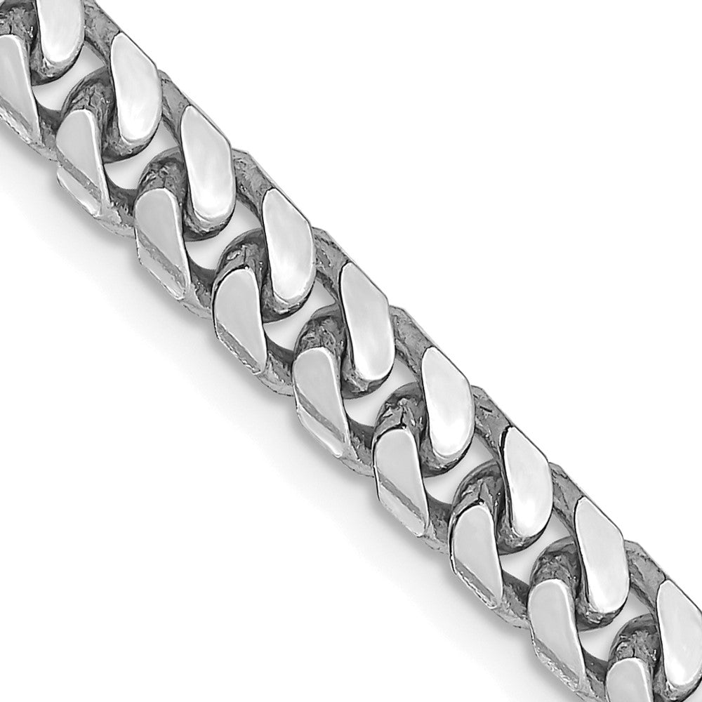 14k White Gold 4.3mm Solid Miami Cuban Chain - Product Photo