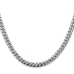 14k White Gold 5mm Solid Miami Cuban Chain - Product Photo
