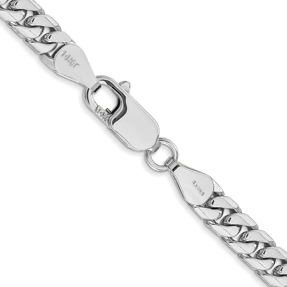 14k White Gold 5mm Solid Miami Cuban Chain - Product Photo
