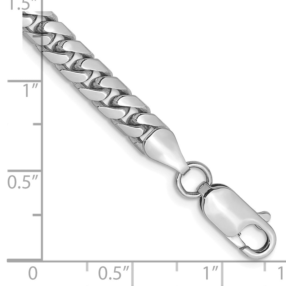 14k White Gold 5mm Solid Miami Cuban Chain - Product Photo