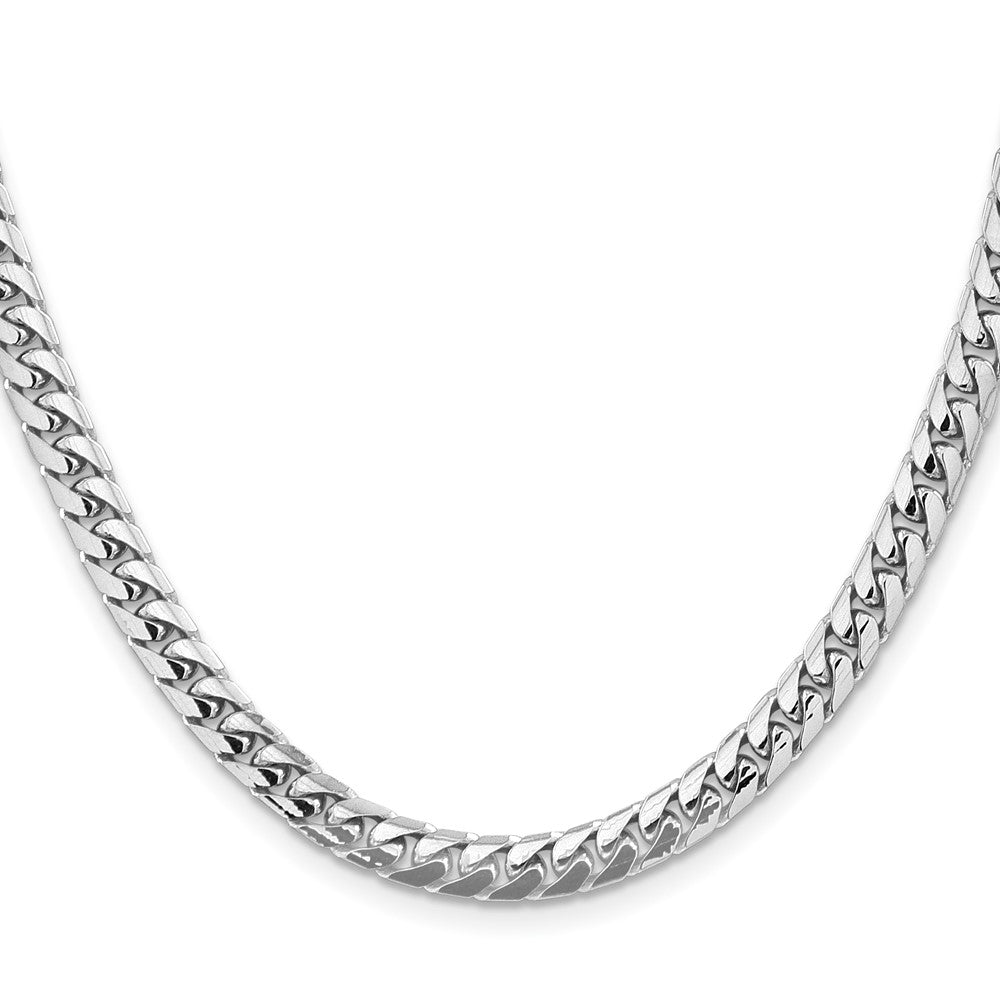 14k White Gold 5.5mm Solid Miami Cuban Chain - Product Photo