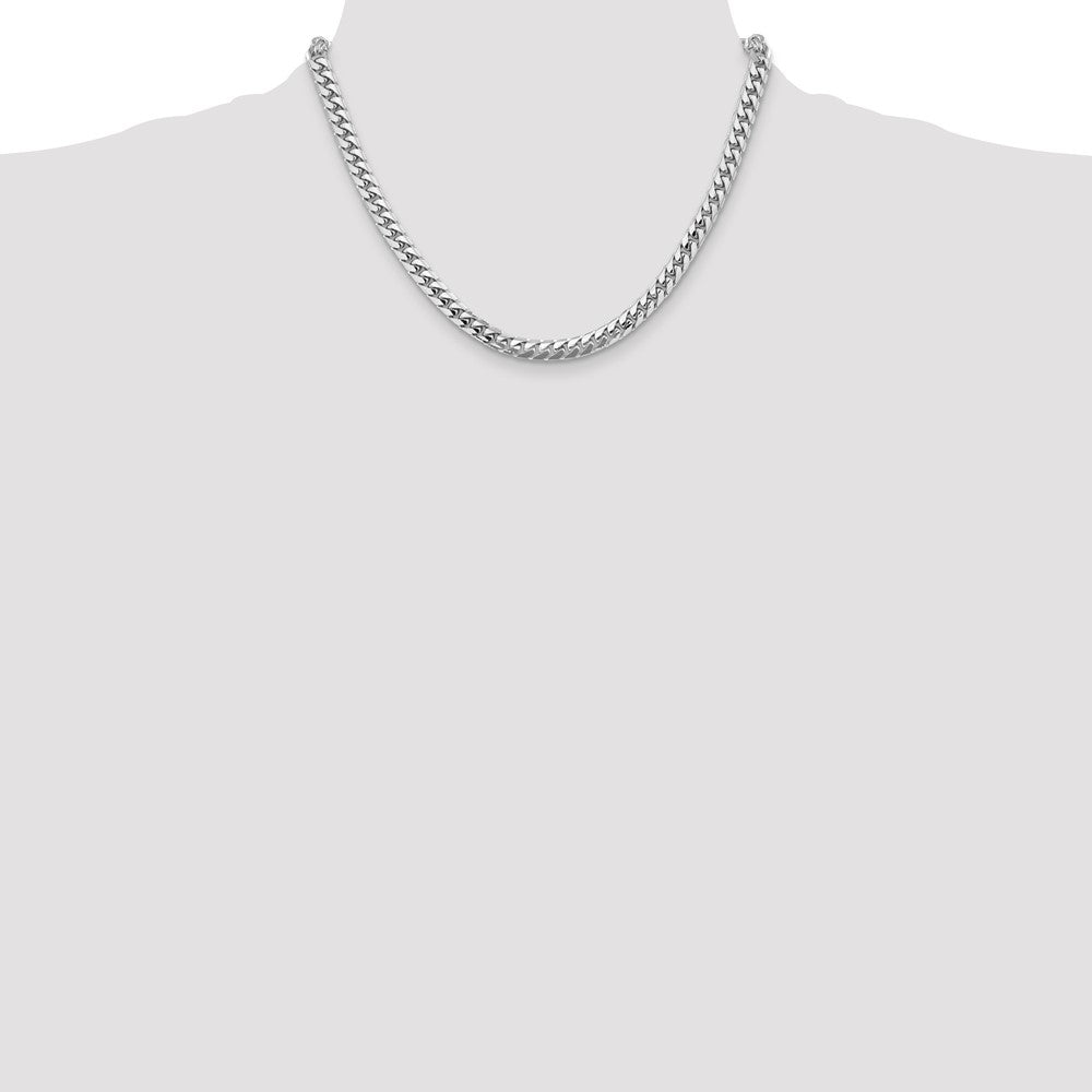 14k White Gold 5.5mm Solid Miami Cuban Chain - Product Photo