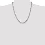 14k White Gold 5.5mm Solid Miami Cuban Chain - Product Photo