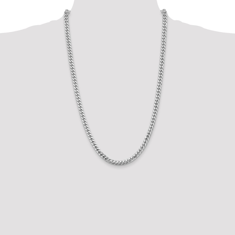 14k White Gold 5.5mm Solid Miami Cuban Chain - Product Photo