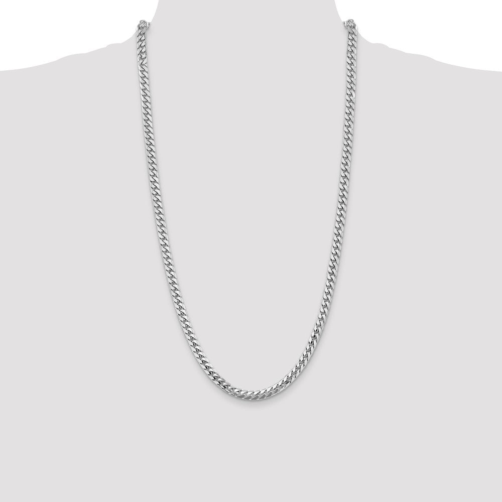 14k White Gold 5.5mm Solid Miami Cuban Chain - Product Photo