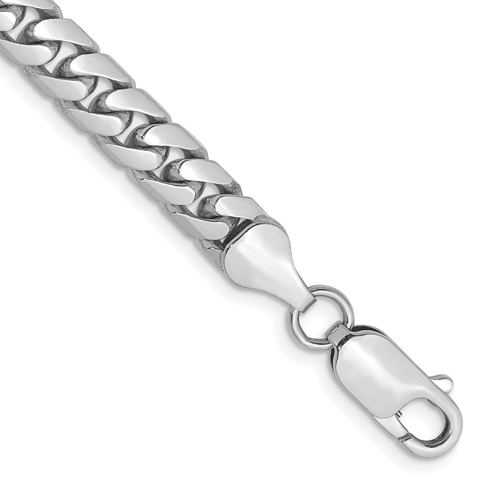 14K White Gold 5.5mm Solid Miami Cuban Chain Bracelet 8"-9"