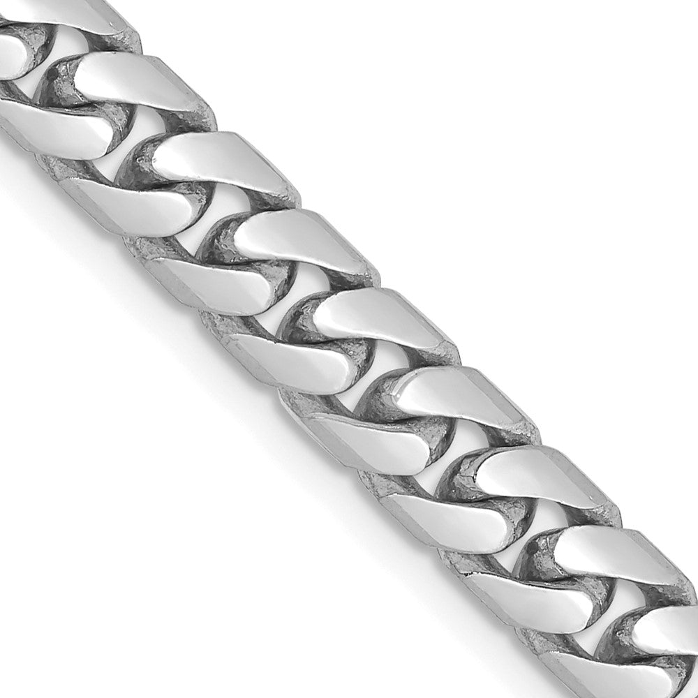 14k White Gold 5.5mm Solid Miami Cuban Chain - Product Photo