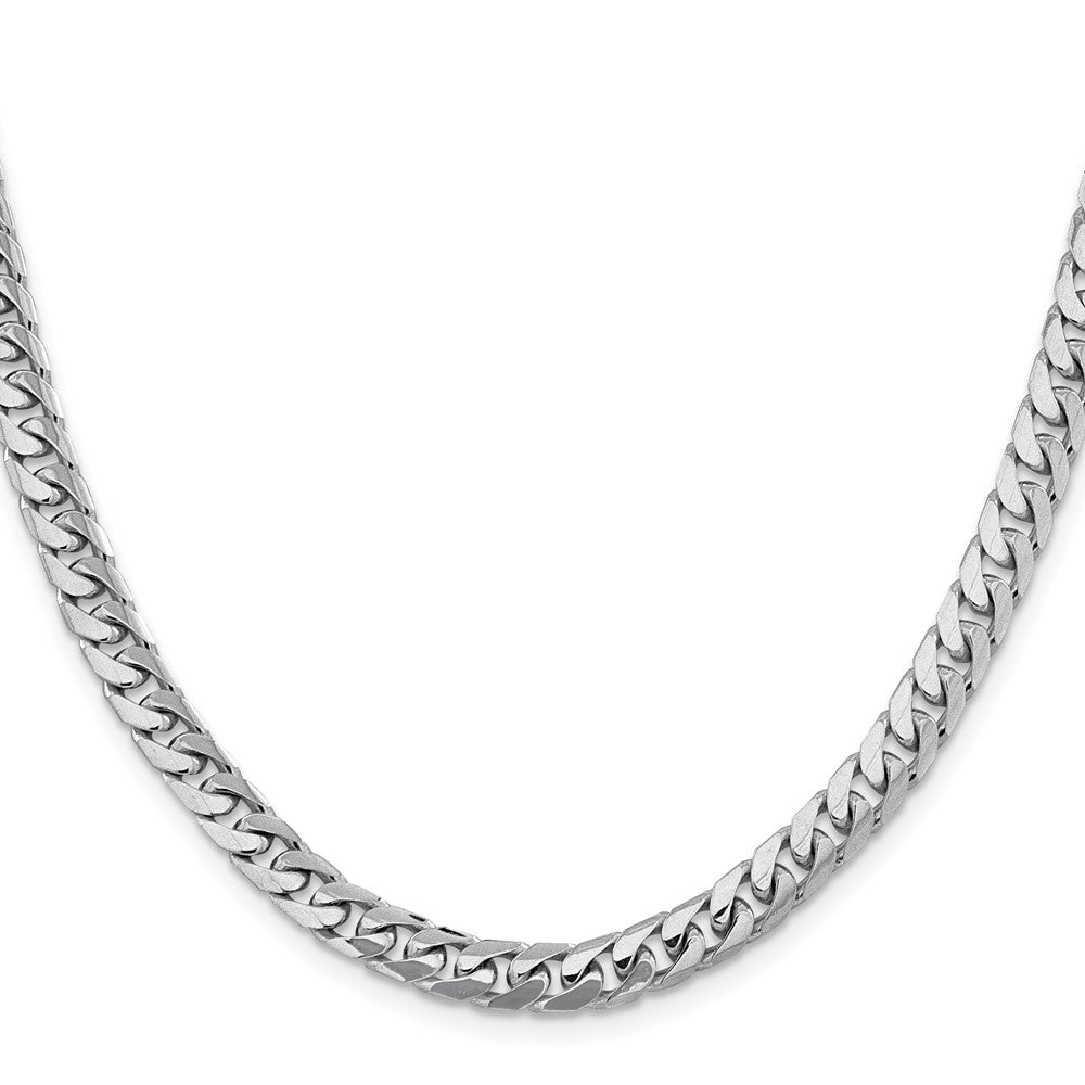 14k White Gold 6.25mm Solid Miami Cuban Chain - Product Photo