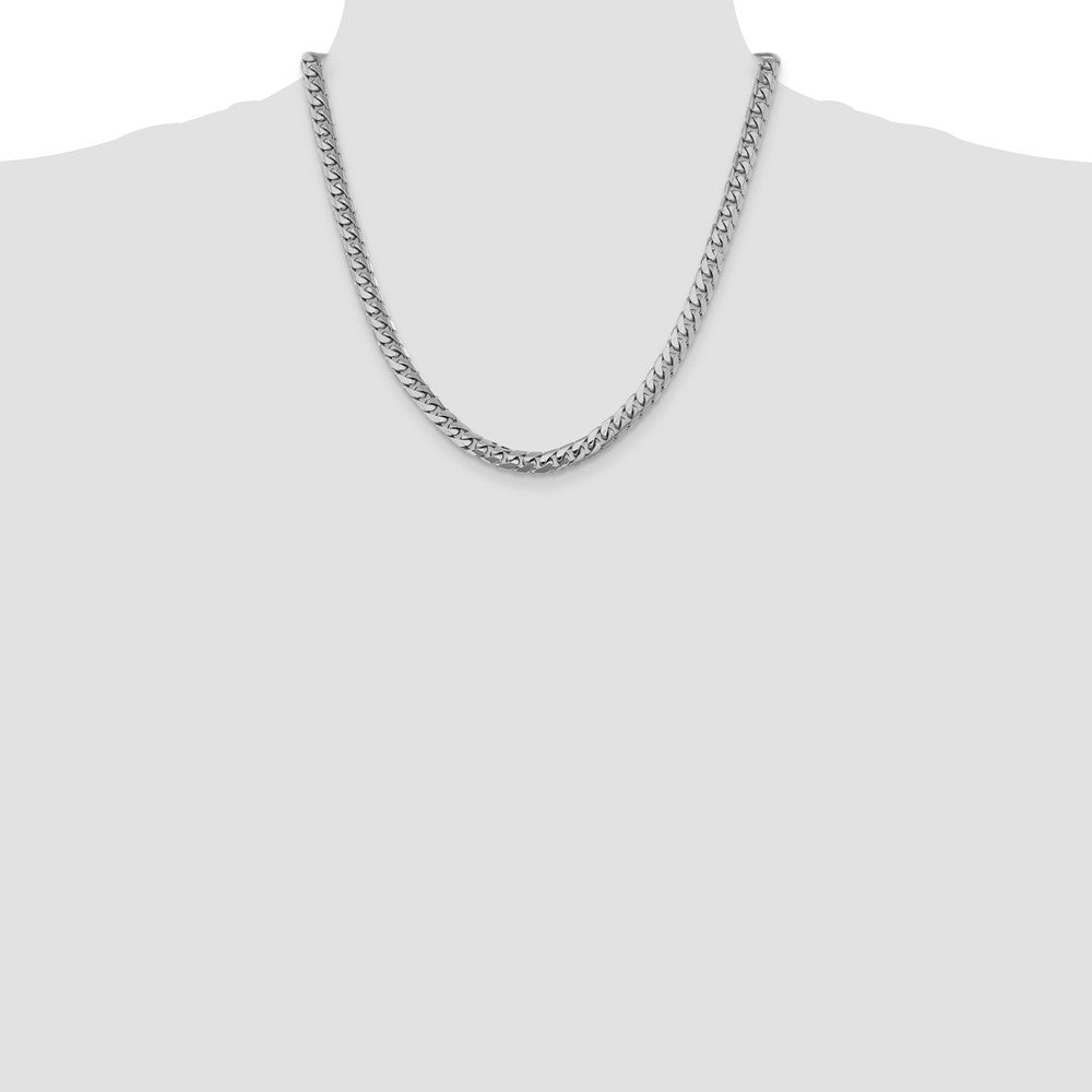 14k White Gold 6.25mm Solid Miami Cuban Chain - Product Photo