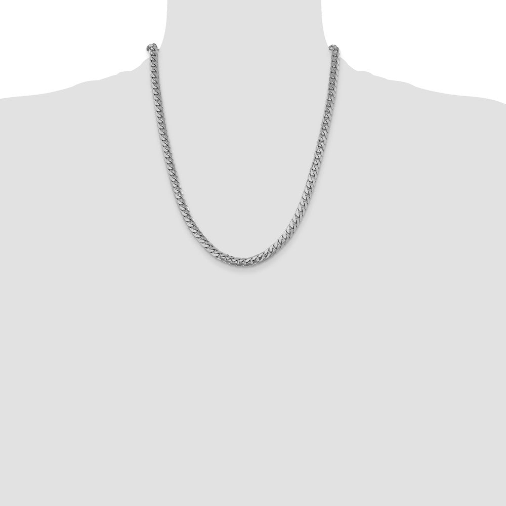 14k White Gold 6.25mm Solid Miami Cuban Chain - Product Photo