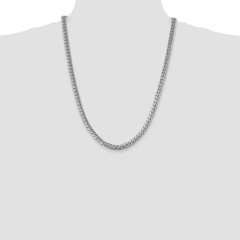 14k White Gold 6.25mm Solid Miami Cuban Chain - Product Photo
