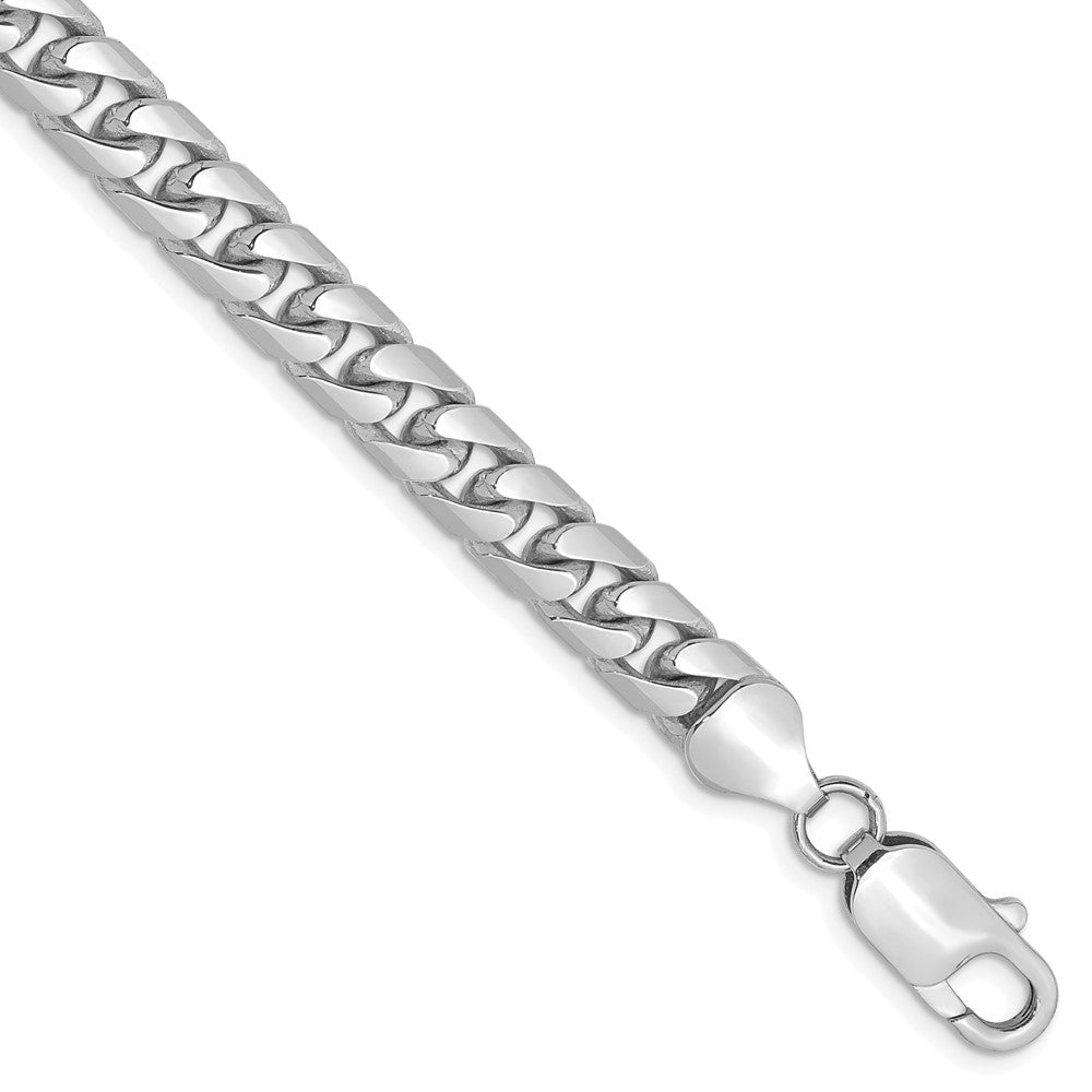 14K White Gold 6.25mm Solid Miami Cuban Chain Bracelet 8"-9"