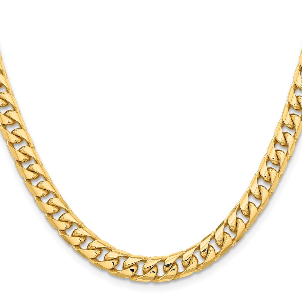 14k 6.75mm Solid Miami Cuban Chain - Product Photo