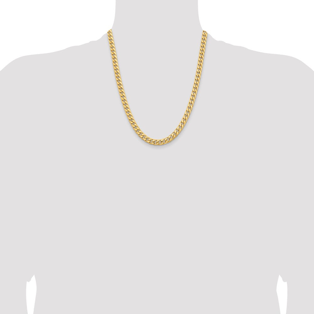 14k 6.75mm Solid Miami Cuban Chain - Product Photo