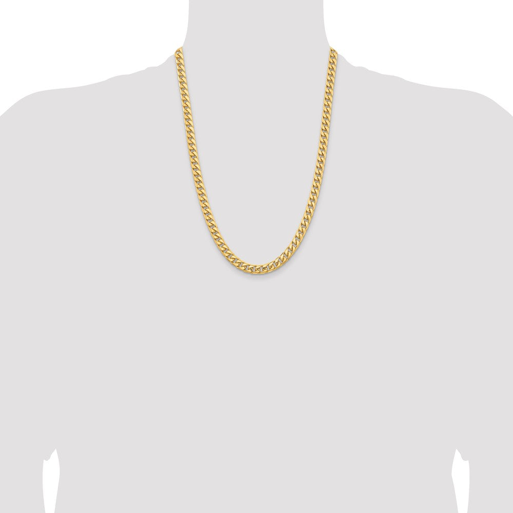 14k 6.75mm Solid Miami Cuban Chain - Product Photo
