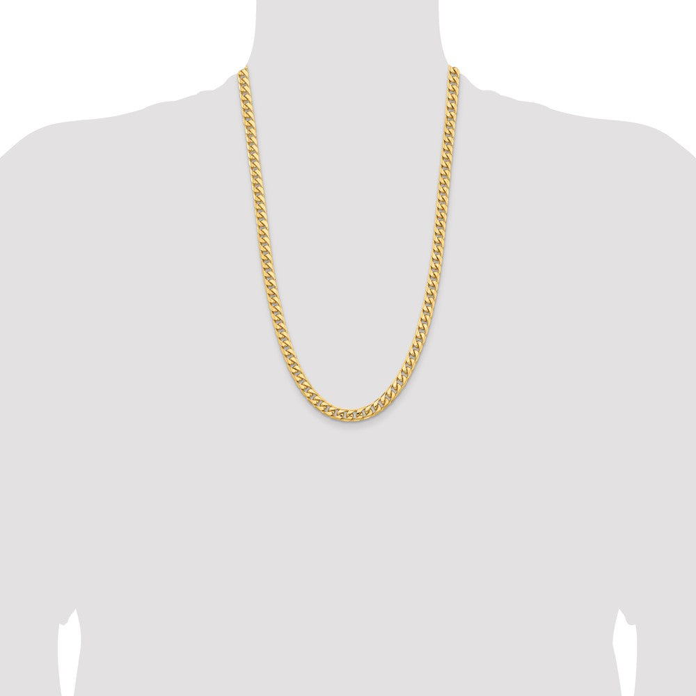 14k 6.75mm Solid Miami Cuban Chain - Product Photo