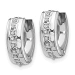 14K White Gold Dia. Fascination Dia. Dust/Accent Hinged Hoop Earrings - Product Photo