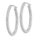 14K White Gold Diamond Fascination Diamond Dust/Accent Oval Hoop Earrings - Product Photo