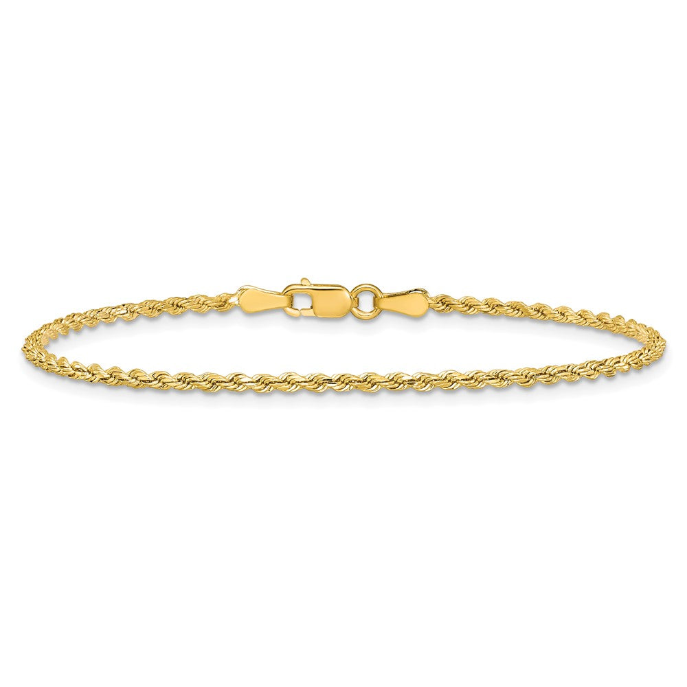14k 2mm Semi-solid D/C Rope Chain - Product Photo