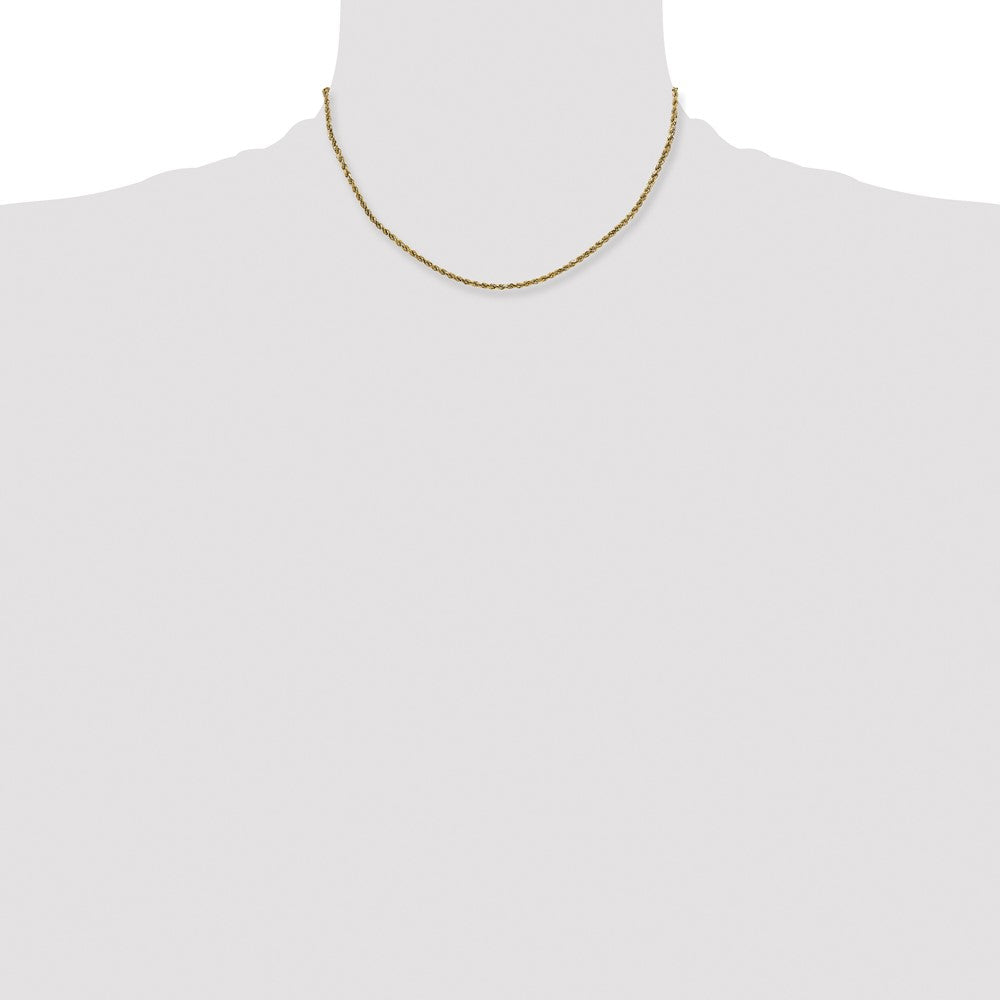14k 2.25mm Semi-solid D/C Rope Chain - Product Photo