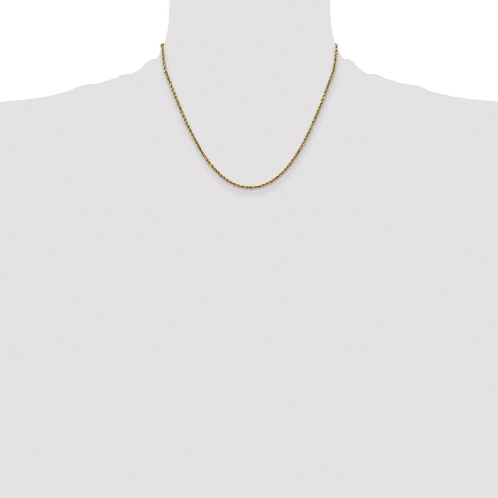 14k 2.25mm Semi-solid D/C Rope Chain - Product Photo