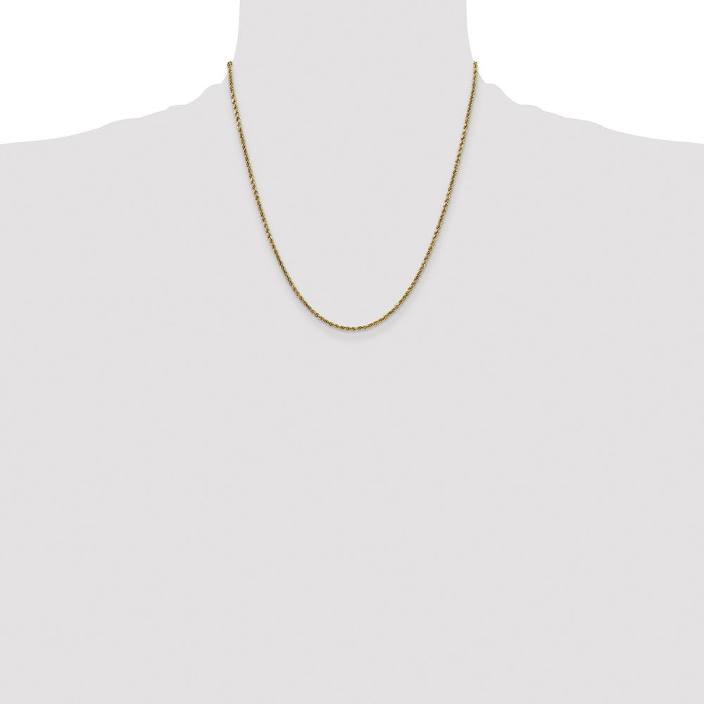 14k 2.25mm Semi-solid D/C Rope Chain - Product Photo
